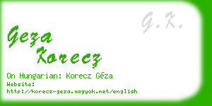 geza korecz business card